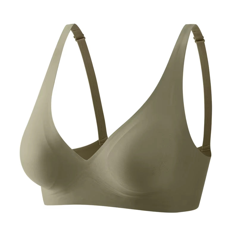New Fashion Traceless Jelly Bra for Women Comfortable Wireless Push up Brassiere Sexy Solid Color Seamless Intimate Underwear