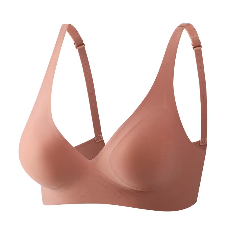 New Fashion Traceless Jelly Bra for Women Comfortable Wireless Push up Brassiere Sexy Solid Color Seamless Intimate Underwear